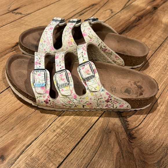 Birkenstock Florida Vegan Birko-Flor Beach Floral Sandals Girl's 3 Euro 34 - Picture 3 of 8